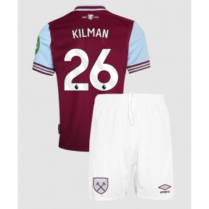 West Ham United Max Kilman #26 Hemmakläder Barn 2024-25 Kortärmad (+ Korta byxor)